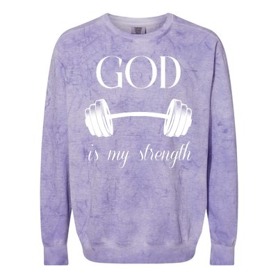 God Is My Strength Colorblast Crewneck Sweatshirt