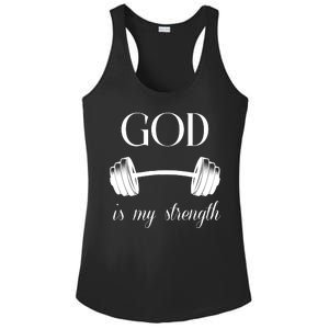 God Is My Strength Ladies PosiCharge Competitor Racerback Tank