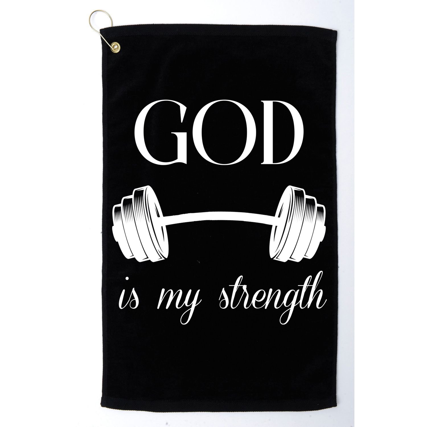 God Is My Strength Golf Towel