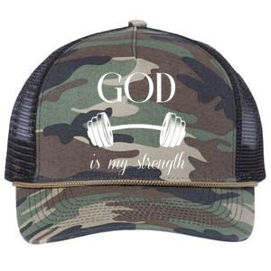 God Is My Strength Retro Rope Trucker Hat Cap