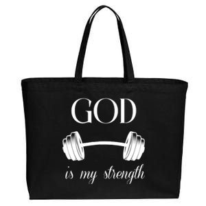 God Is My Strength Cotton Canvas Jumbo Tote