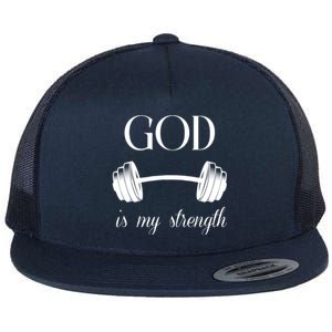 God Is My Strength Flat Bill Trucker Hat