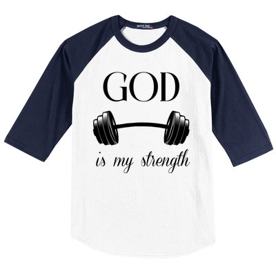 God Is My Strength Baseball Sleeve Shirt