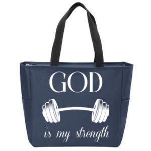 God Is My Strength Zip Tote Bag