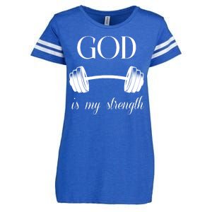 God Is My Strength Enza Ladies Jersey Football T-Shirt