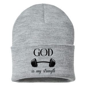 God Is My Strength Sustainable Knit Beanie