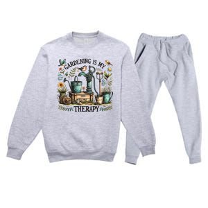 Gardening Is My Therapy Premium Crewneck Sweatsuit Set