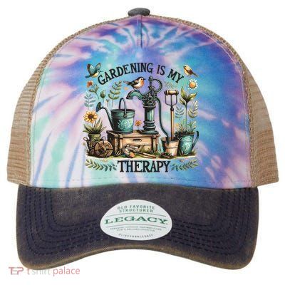 Gardening Is My Therapy Legacy Tie Dye Trucker Hat