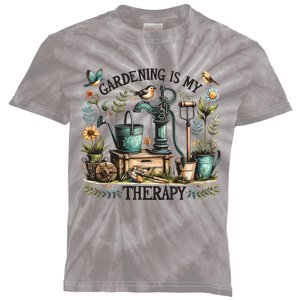 Gardening Is My Therapy Kids Tie-Dye T-Shirt