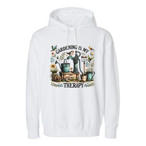 Gardening Is My Therapy Garment-Dyed Fleece Hoodie