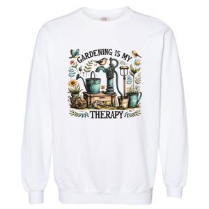 Gardening Is My Therapy Garment-Dyed Sweatshirt