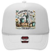 Gardening Is My Therapy High Crown Mesh Back Trucker Hat