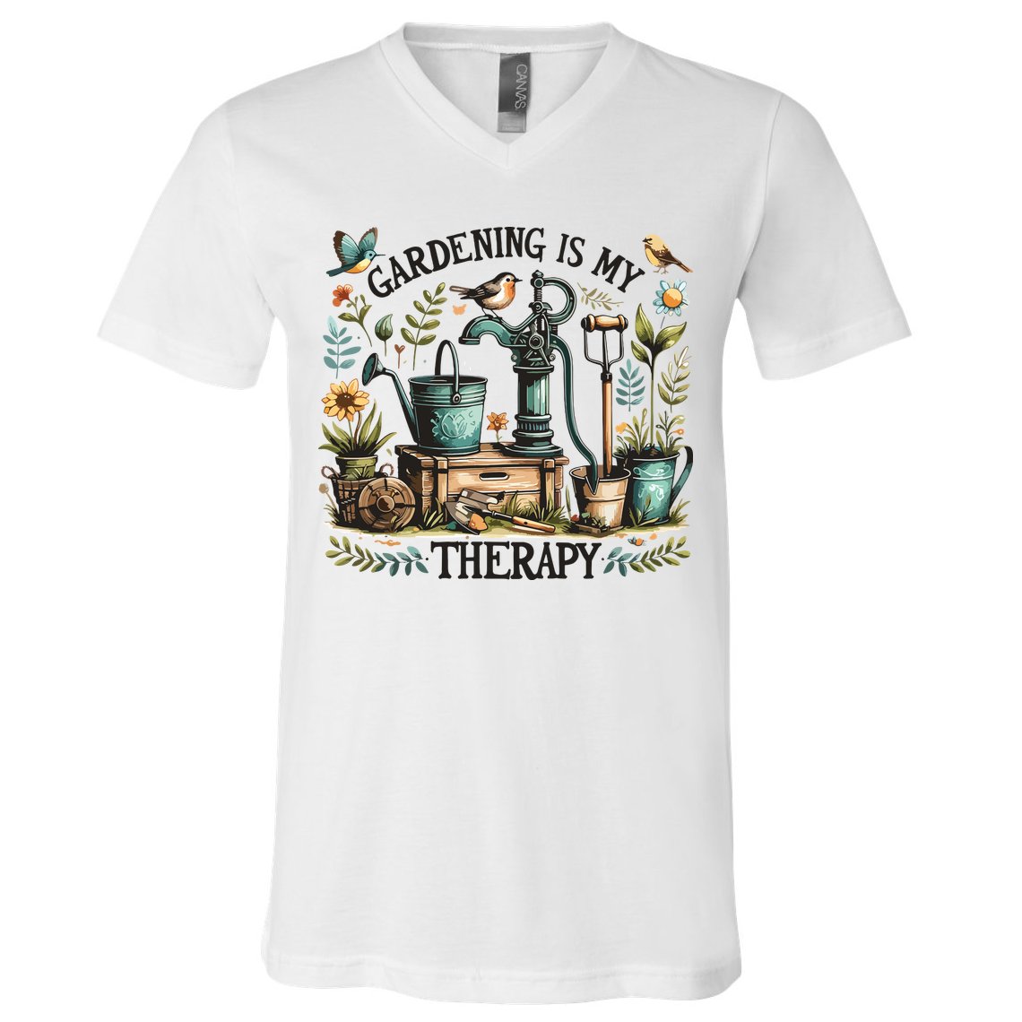 Gardening Is My Therapy V-Neck T-Shirt