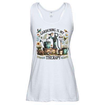 Gardening Is My Therapy Ladies Essential Flowy Tank