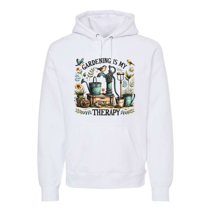 Gardening Is My Therapy Premium Hoodie