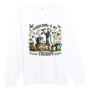 Gardening Is My Therapy Premium Crewneck Sweatshirt