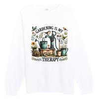 Gardening Is My Therapy Premium Crewneck Sweatshirt