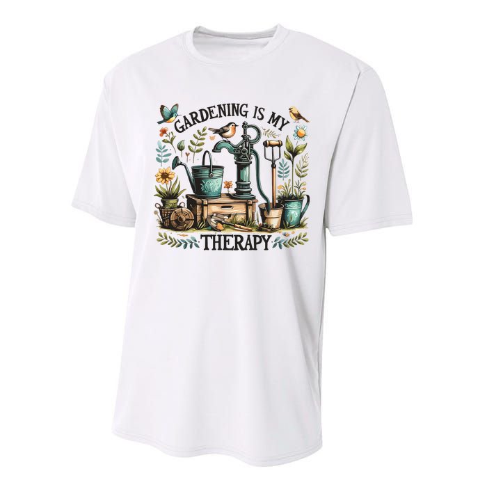 Gardening Is My Therapy Performance Sprint T-Shirt