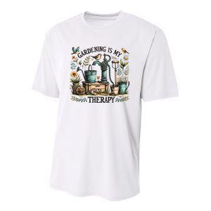 Gardening Is My Therapy Youth Performance Sprint T-Shirt