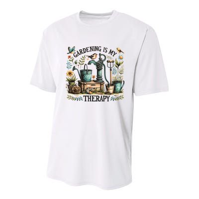 Gardening Is My Therapy Youth Performance Sprint T-Shirt