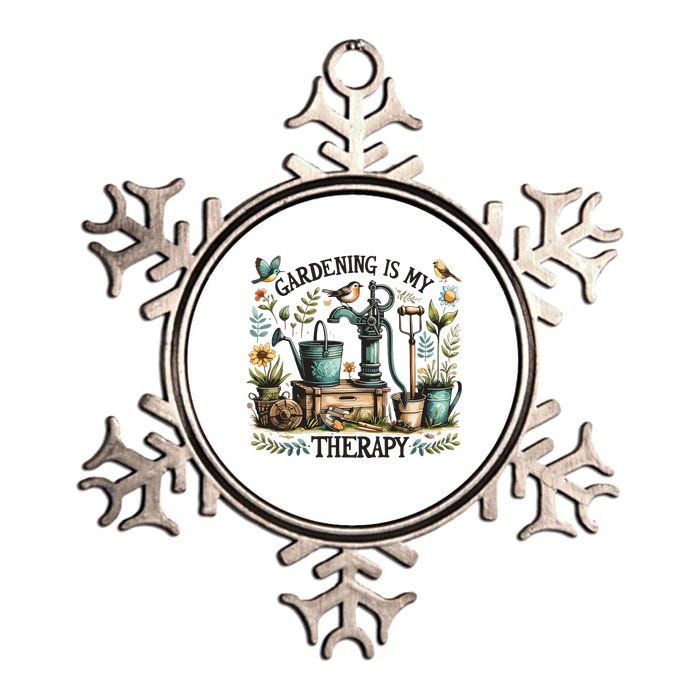 Gardening Is My Therapy Metallic Star Ornament