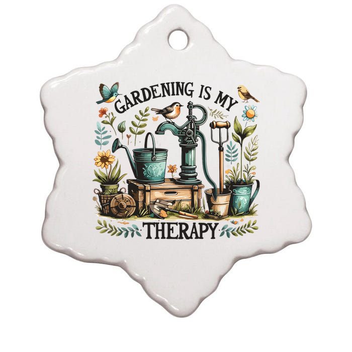 Gardening Is My Therapy Ceramic Star Ornament