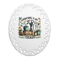 Gardening Is My Therapy Ceramic Oval Ornament