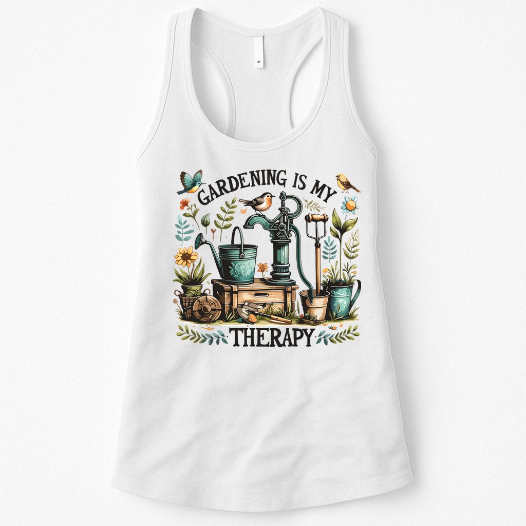 Gardening Is My Therapy Womens Tank Top