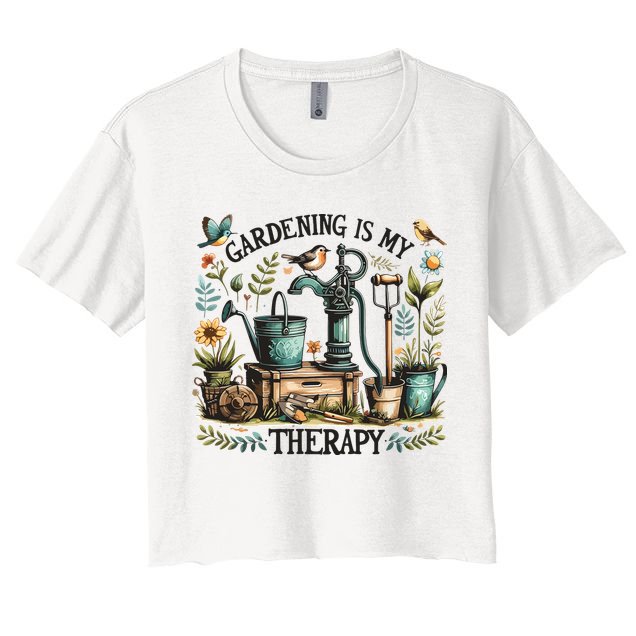 Gardening Is My Therapy Crop Top