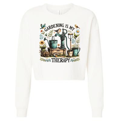 Gardening Is My Therapy Cropped Pullover Crew