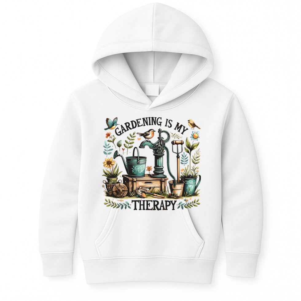Gardening Is My Therapy Kids Hoodie