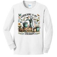 Gardening Is My Therapy Kids Long Sleeve Shirt