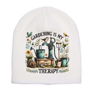 Gardening Is My Therapy Short Acrylic Beanie