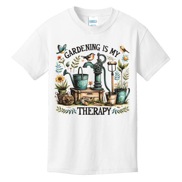 Gardening Is My Therapy Kids T-Shirt