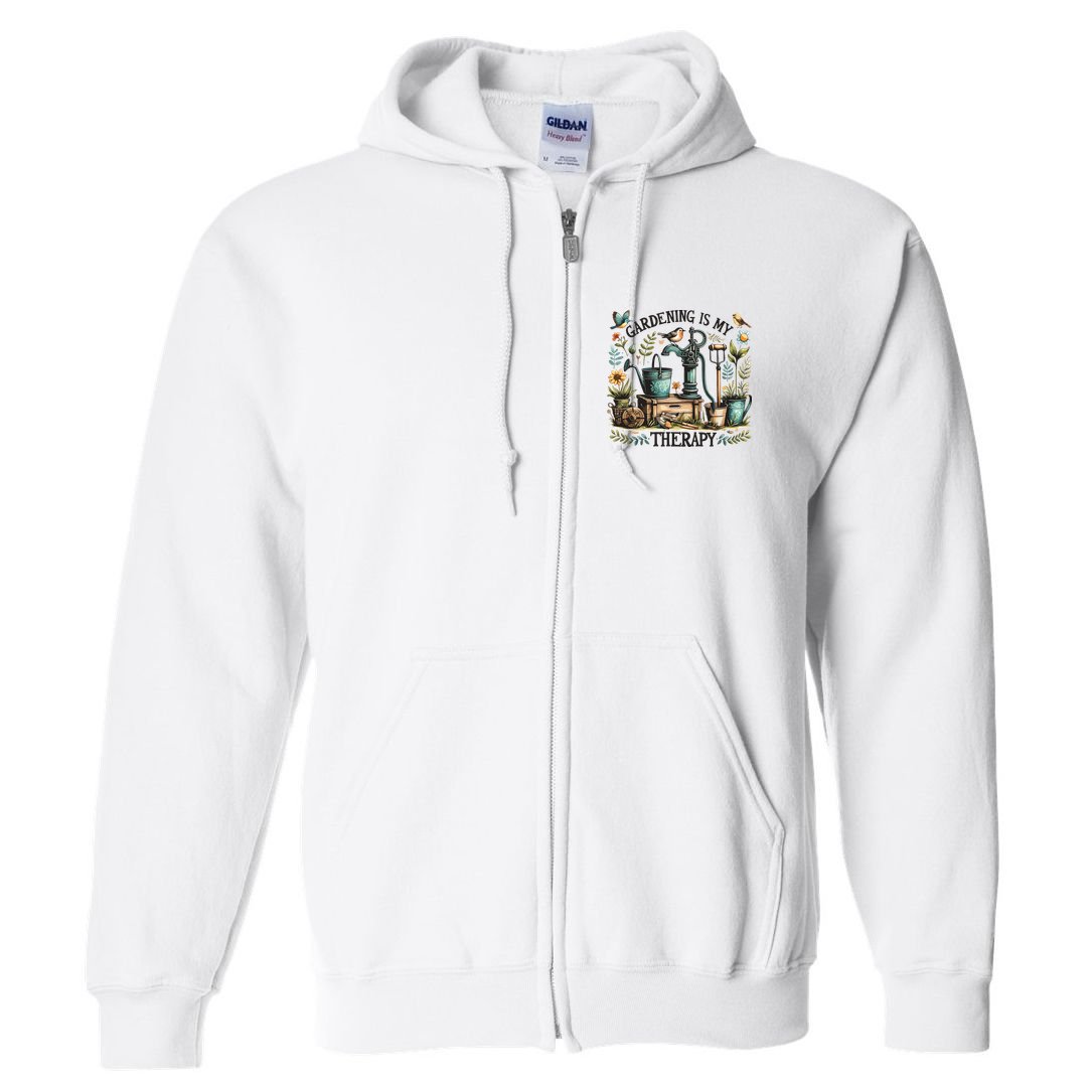 Gardening Is My Therapy Full Zip Hoodie