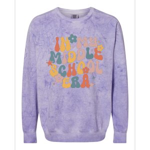 Groovy In My Middle School Era Back To School Teacher Girl Colorblast Crewneck Sweatshirt