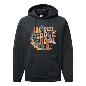 Groovy In My Middle School Era Back To School Teacher Girl Performance Fleece Hoodie