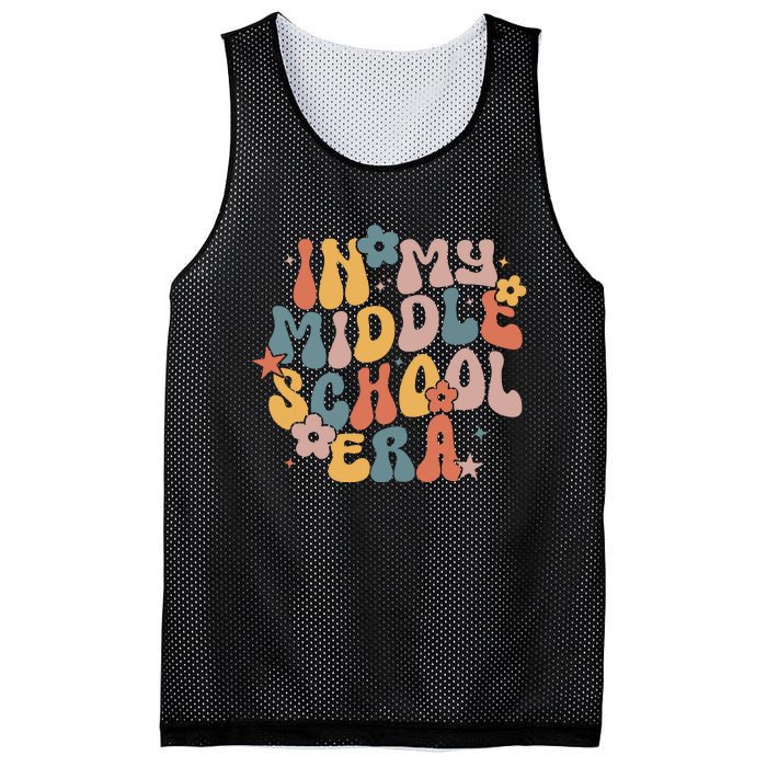 Groovy In My Middle School Era Back To School Teacher Girl Mesh Reversible Basketball Jersey Tank