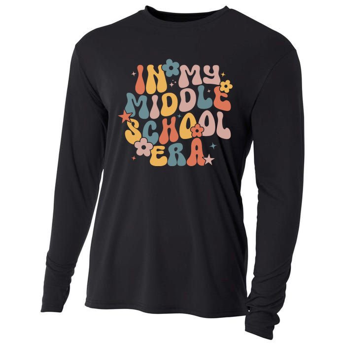 Groovy In My Middle School Era Back To School Teacher Girl Cooling Performance Long Sleeve Crew