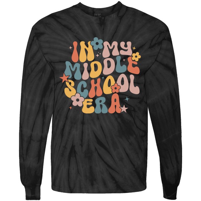 Groovy In My Middle School Era Back To School Teacher Girl Tie-Dye Long Sleeve Shirt