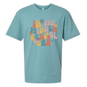 Groovy In My Middle School Era Back To School Teacher Girl Sueded Cloud Jersey T-Shirt