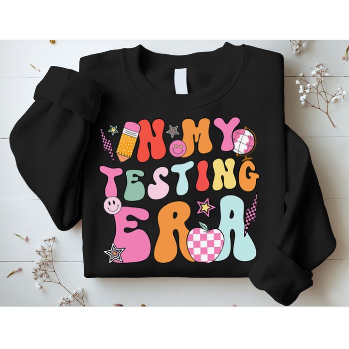 Groovy In My Testing Era Testing Day Teacher Girl Sweatshirt