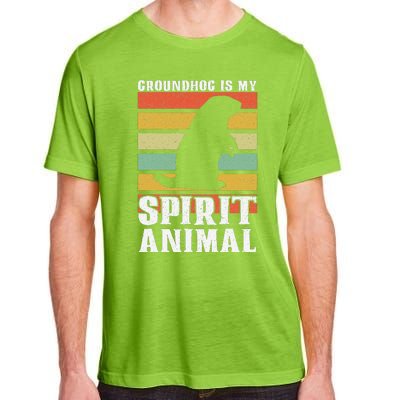 Groundhog Is My Spirit Animal Groundhog Day Funny Retro Adult ChromaSoft Performance T-Shirt