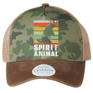 Groundhog Is My Spirit Animal Groundhog Day Funny Retro Legacy Tie Dye Trucker Hat