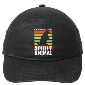 Groundhog Is My Spirit Animal Groundhog Day Funny Retro 7-Panel Snapback Hat