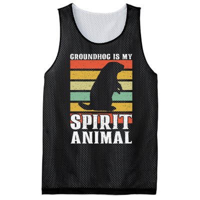 Groundhog Is My Spirit Animal Groundhog Day Funny Retro Mesh Reversible Basketball Jersey Tank