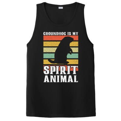 Groundhog Is My Spirit Animal Groundhog Day Funny Retro PosiCharge Competitor Tank