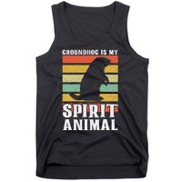 Groundhog Is My Spirit Animal Groundhog Day Funny Retro Tank Top