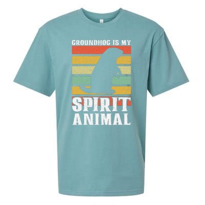 Groundhog Is My Spirit Animal Groundhog Day Funny Retro Sueded Cloud Jersey T-Shirt