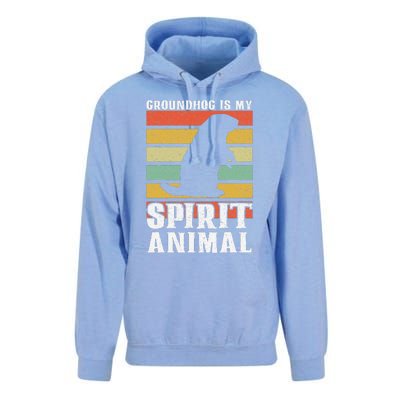 Groundhog Is My Spirit Animal Groundhog Day Funny Retro Unisex Surf Hoodie